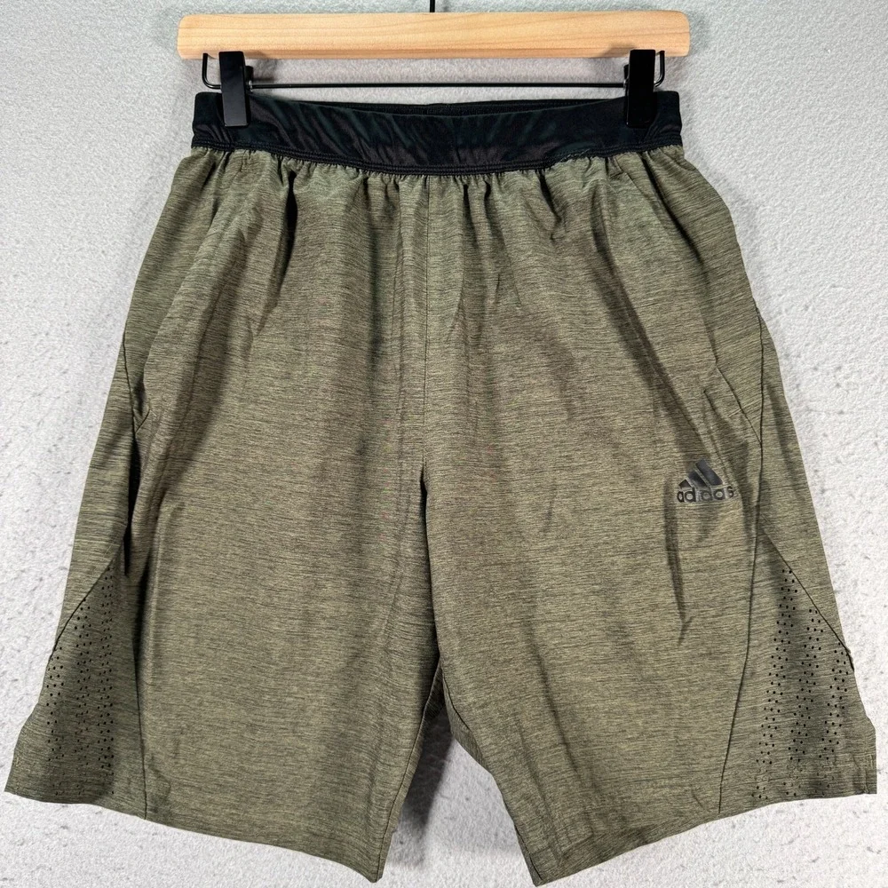 Adidas Active Short Mens Small Green Breathable‎ Lightweight Elastic Gym Workout